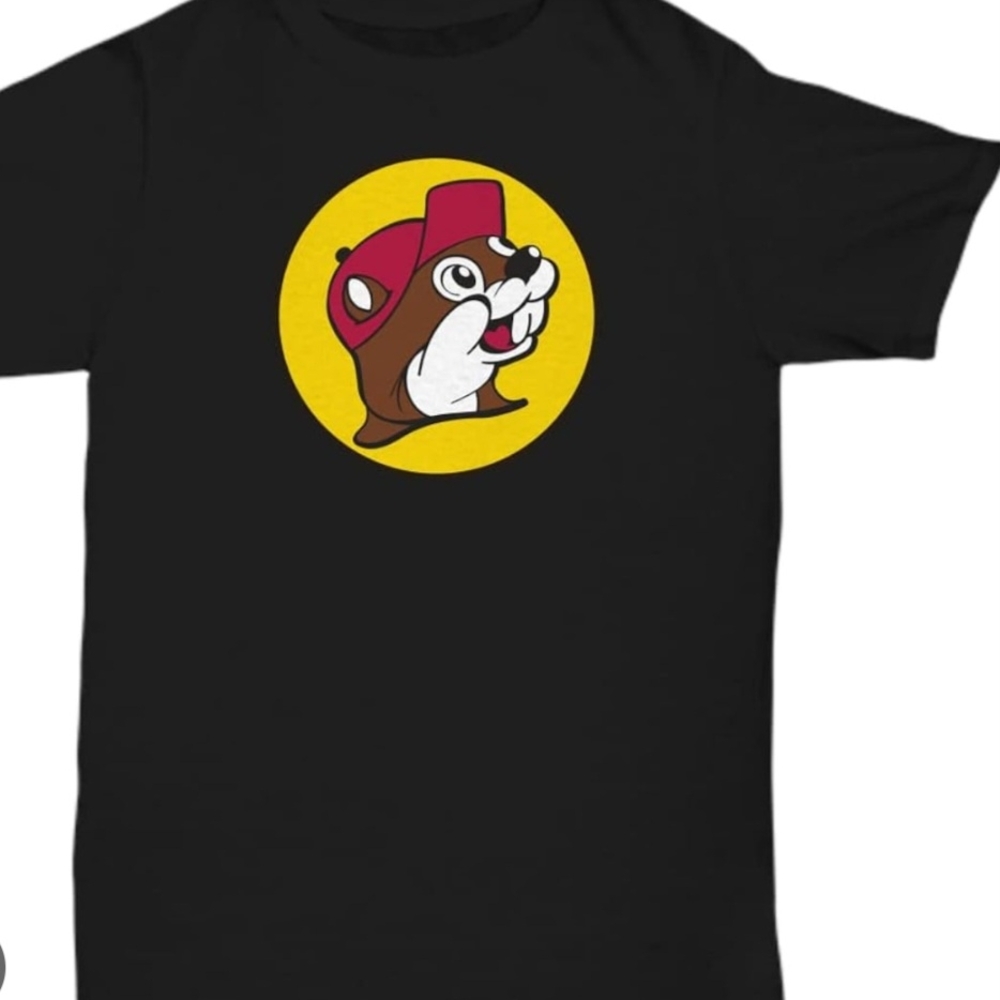 Black T-Shirt with Cartoon Dog Design